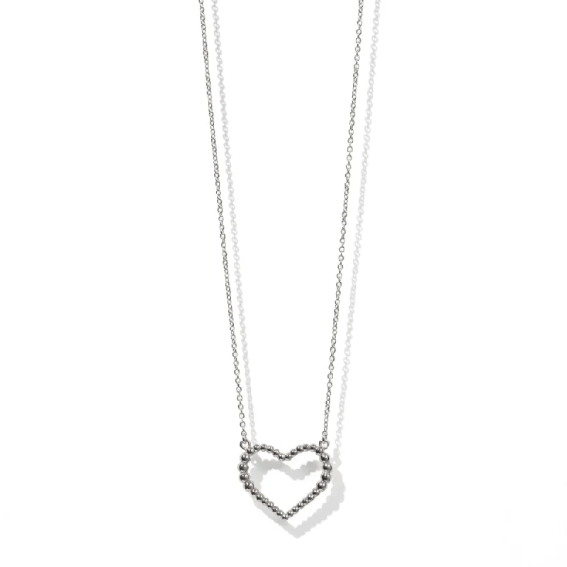 gemstone pendant necklaces for women-Meadowlark Fizzy Heart Necklace Medium- Sterling Silver