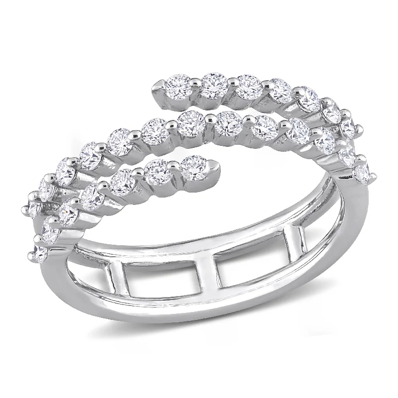 custom-designed engagement rings for women-Created Forever 5/8ct TW Lab-Grown Diamond Coil Ring in Platinum Silver