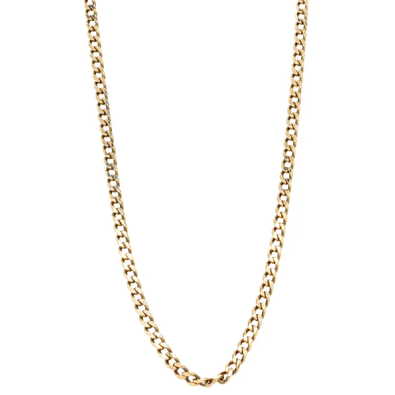 chic necklaces for women-Deja Vu 9ct Yellow Gold Curb Chain