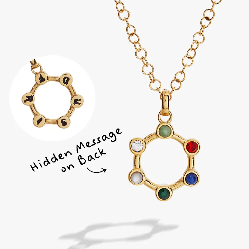 colorful necklaces for women-Hidden Message 'Friend' Crystal Necklace