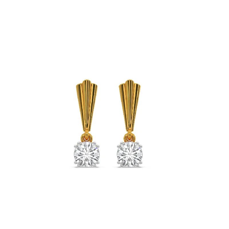 minimalist gold earrings for women-Saige Solitaire Earring