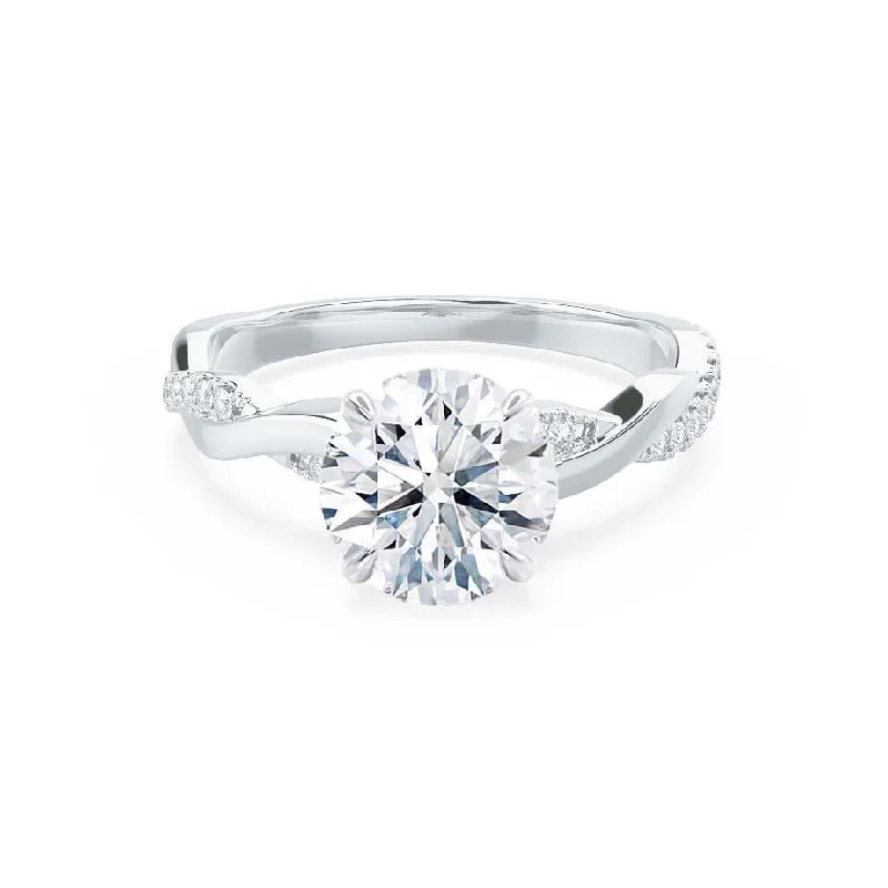 engagement rings for brides-to-be-EDEN - Round Lab Diamond 950 Platinum Vine Solitaire Ring