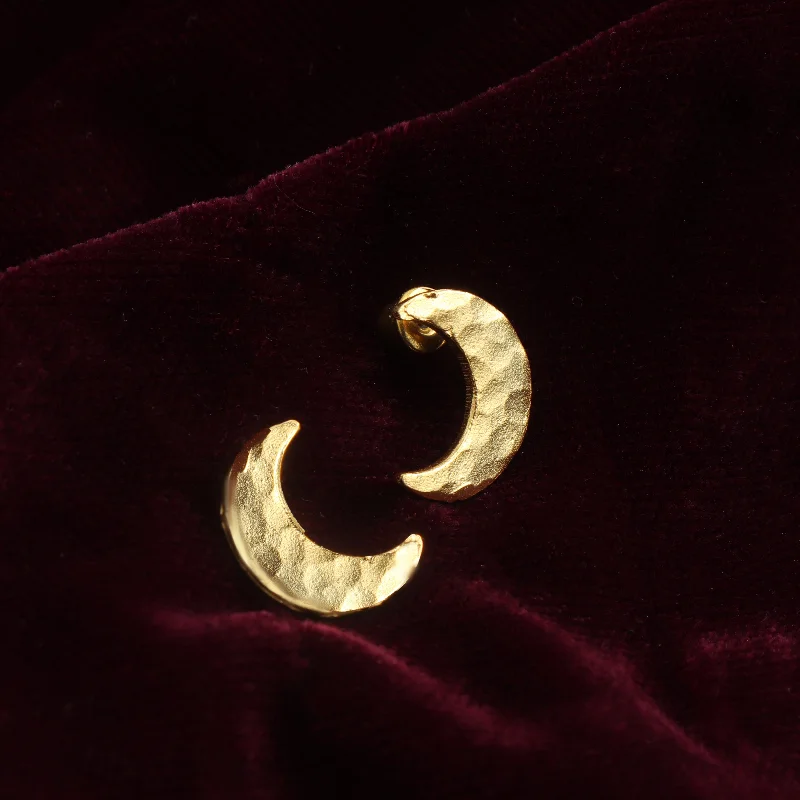 diamond earrings for women-Nipura Golden Crescent Glow Earrings