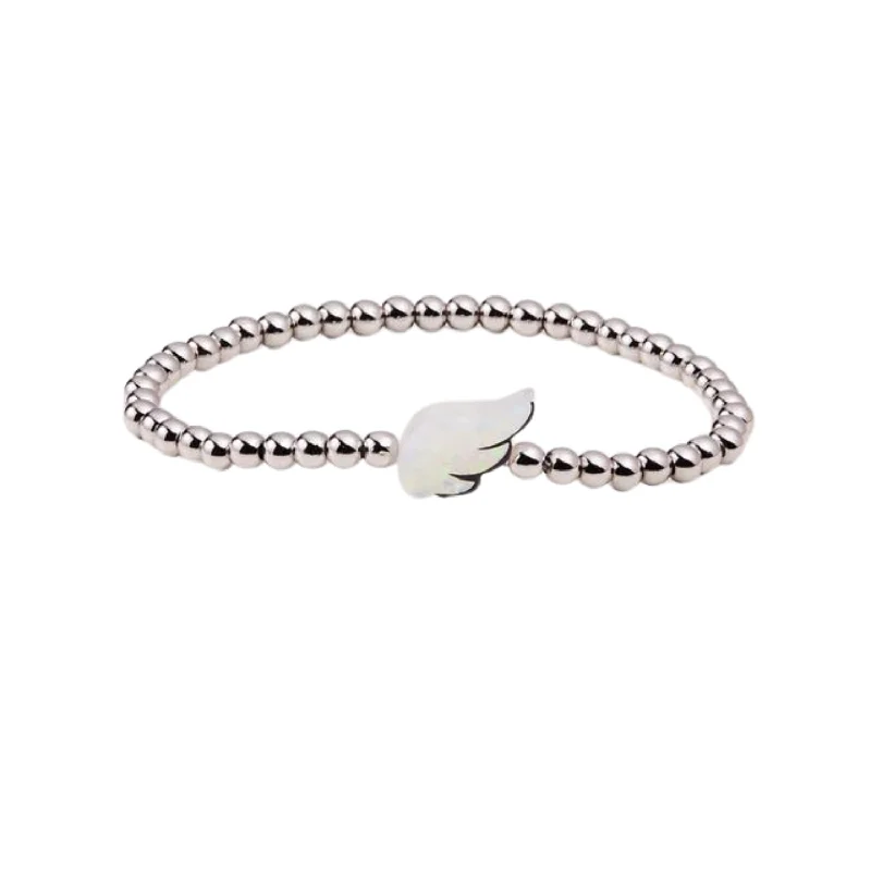 luxury bangles for women-Holy Water Guardian Angel Bracelet in Silver