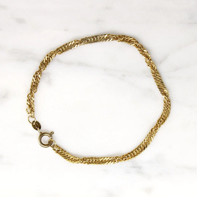 high-quality bangles for women-Vermeil Singapore Chain Bracelet