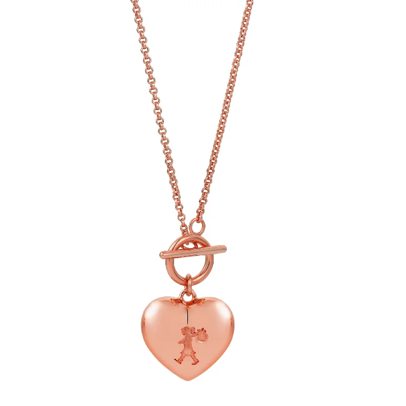 fashion-forward necklaces for women-Karen Walker x Walker & Hall Runaway Heart Fob Necklace - 9ct Rose Gold