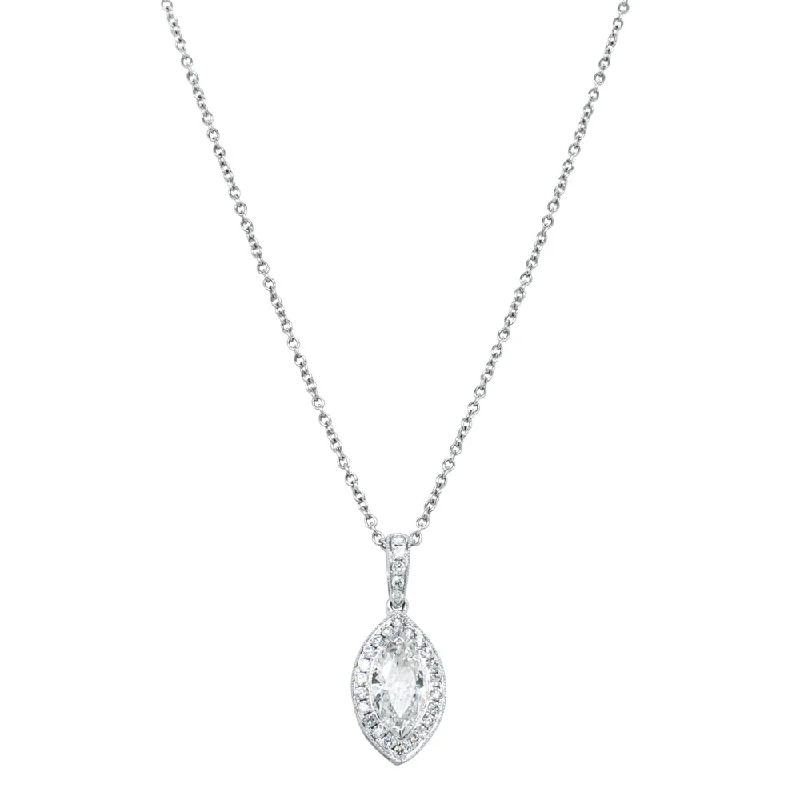 trendy pendant necklaces for women-18ct White Gold .71ct Diamond Aurora Pendant