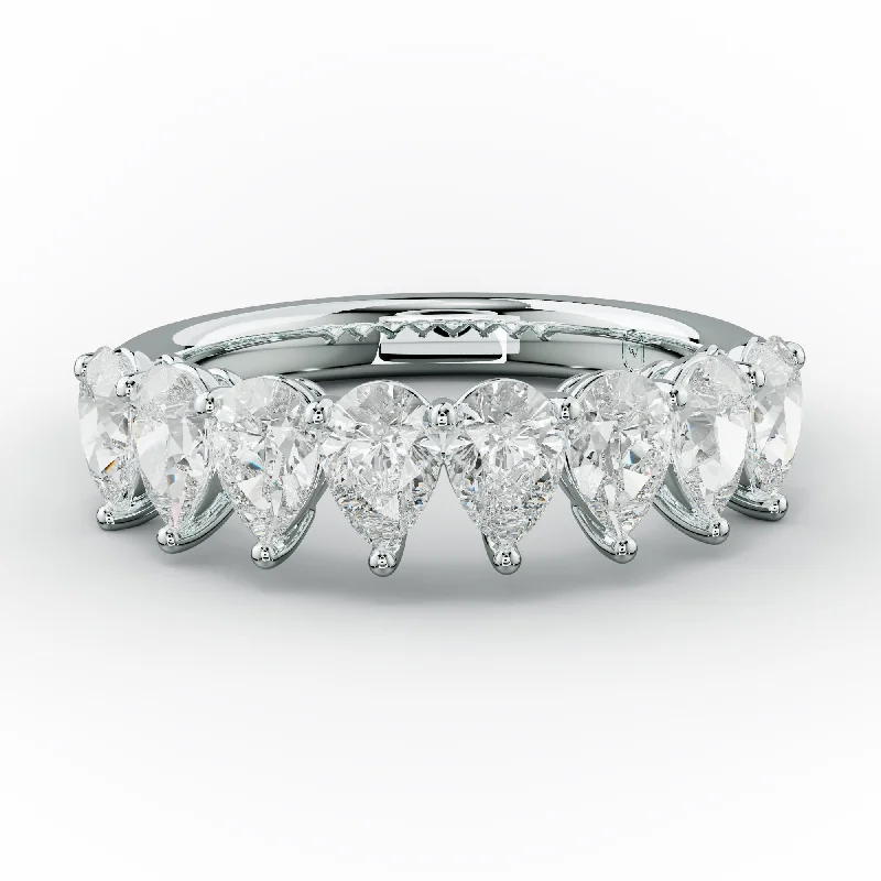 large diamond rings for women-2.0 Carat Pear Diamond Anniversary Band