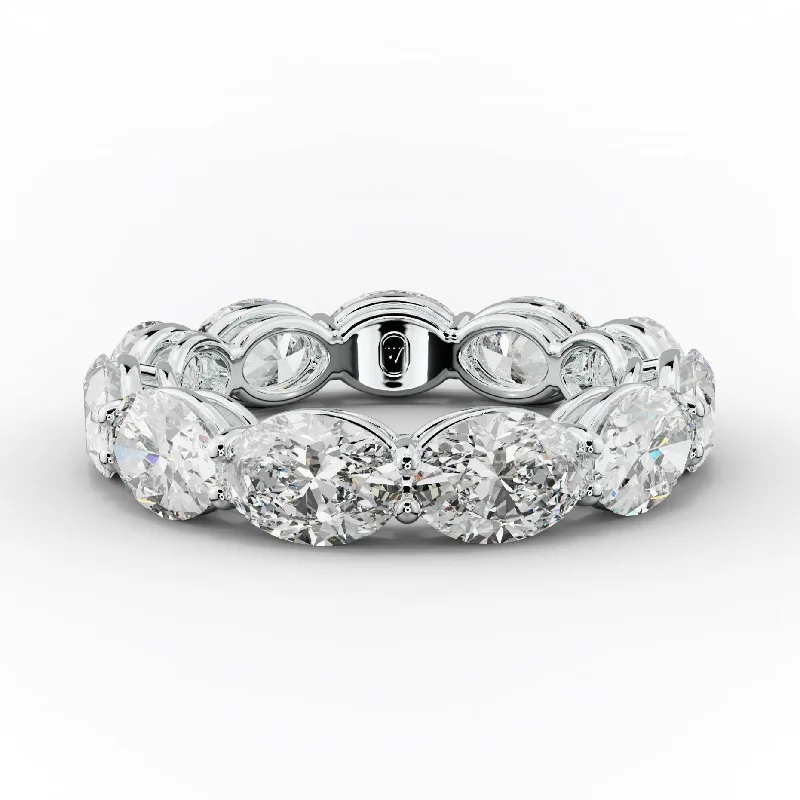 wedding ring sets for women-5.0 Carat East West Oval Cut Diamond Eternity Band