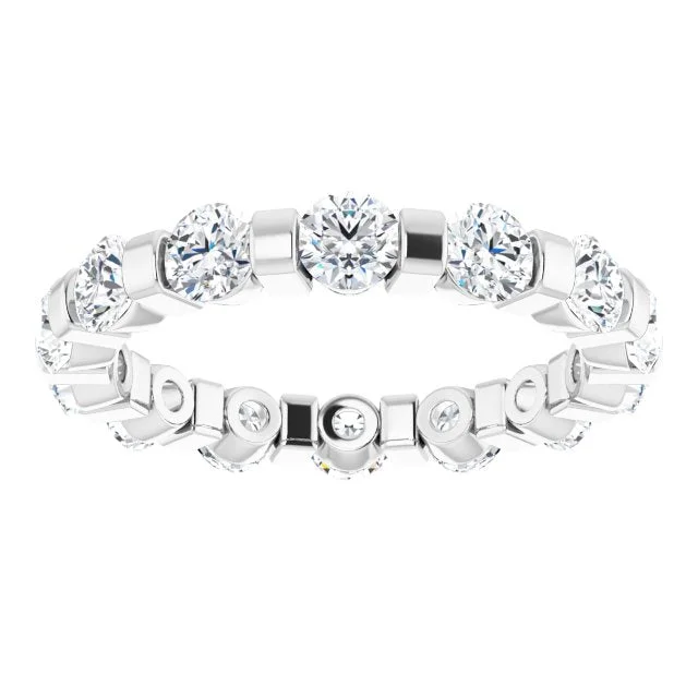 boho rings for women-1.60 ct. Round Diamond Eternity Band Bar Set Diamond Ring