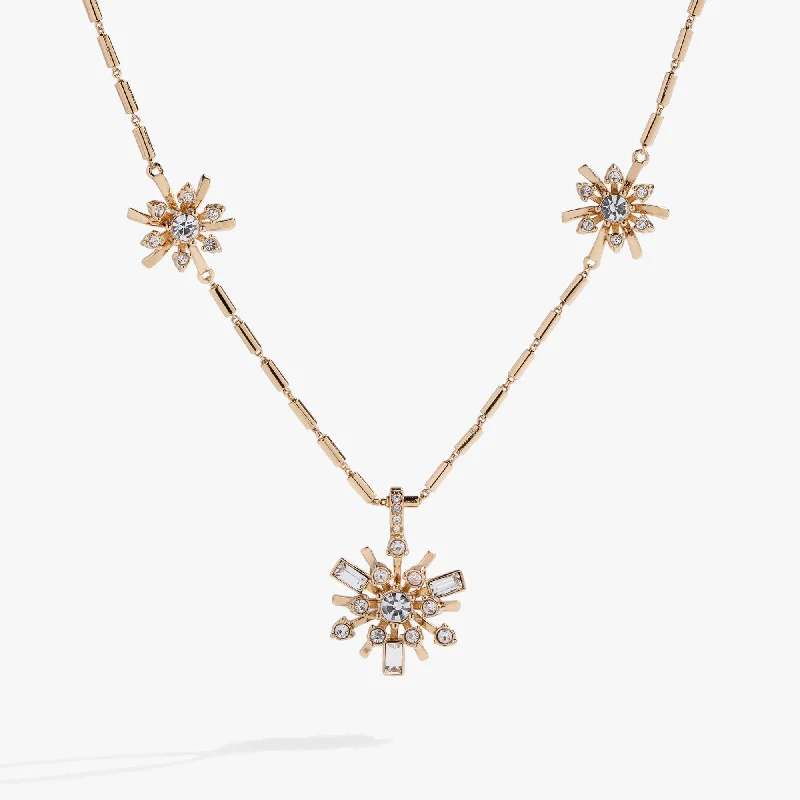 diamond-studded necklaces for women-Festive Sparkle Inline Pendant Necklace