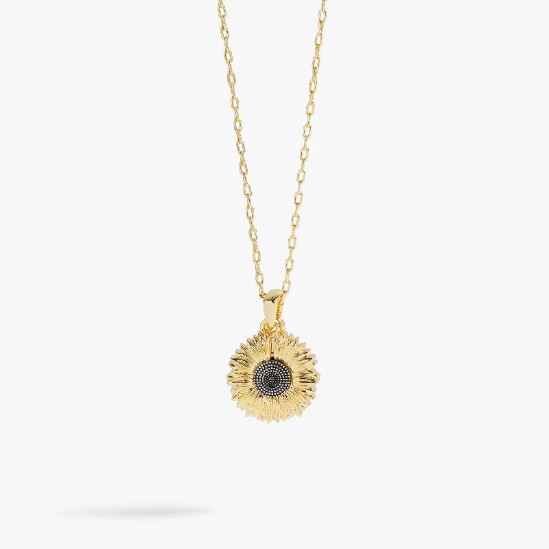 celestial necklaces for women-Sunflower Mantra Necklace