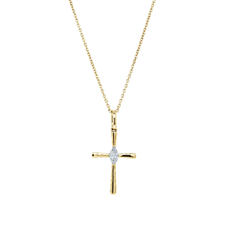 minimalist gold necklaces for women-18ct Yellow Gold .18ct Diamond Cross Pendant