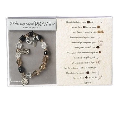 romantic charm bangles for women-Memorial Prayer Beaded Bracelet