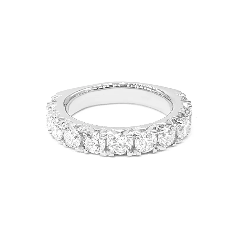 fashion rings with gemstones for women-1.40 ct. French Pave Diamond Wedding Band 11 Stone Ring