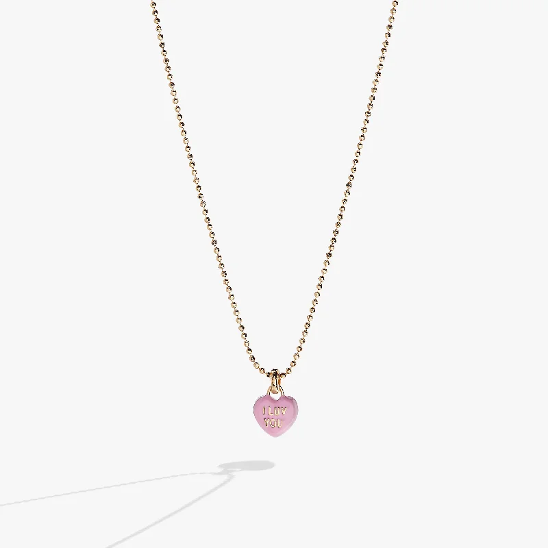 celestial necklaces for women-Sweethearts® “I Luv You” Charm Necklace