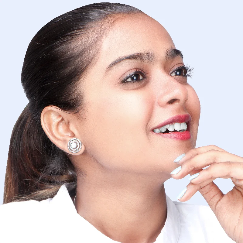 silver dangle earrings for women-Nipura Zirconia Bold Grace Earrings