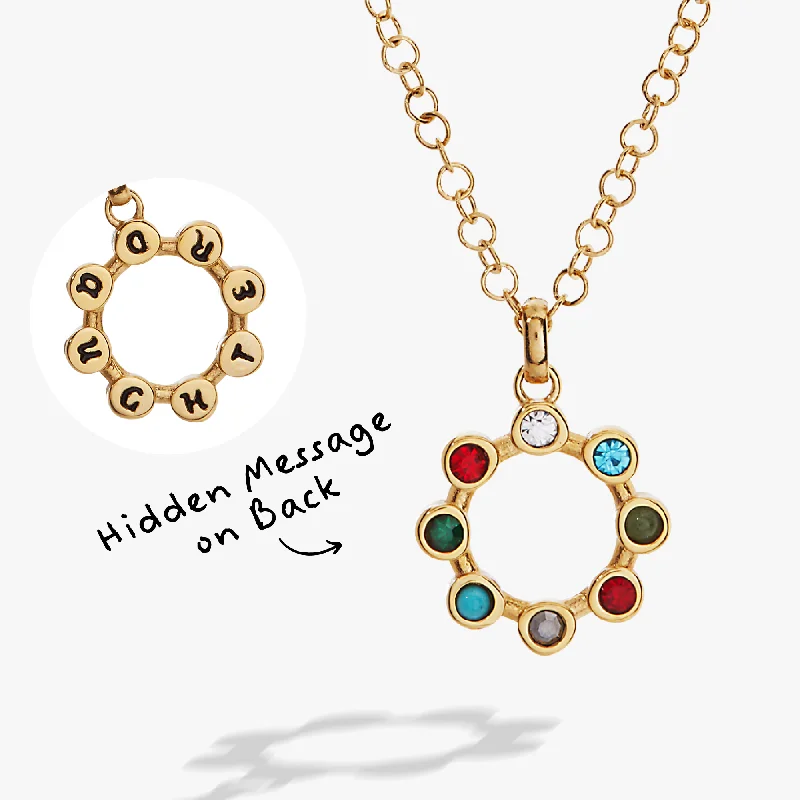 layered gold necklaces for women-Hidden Message 'Daughter' Crystal Necklace