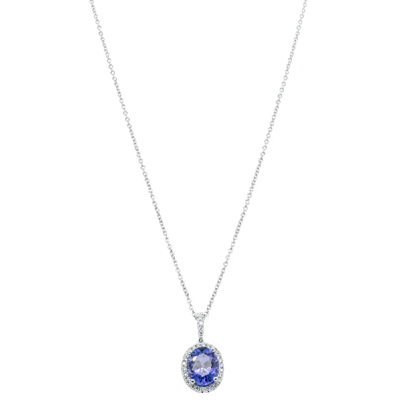 fashion-forward necklaces for women-18ct White Gold 2.27ct Tanzanite & Diamond Sierra Pendant