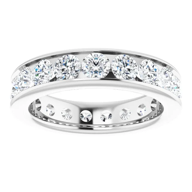 vintage-inspired rings for women-3.23 ct. Round Diamond Channel Set Eternity Band