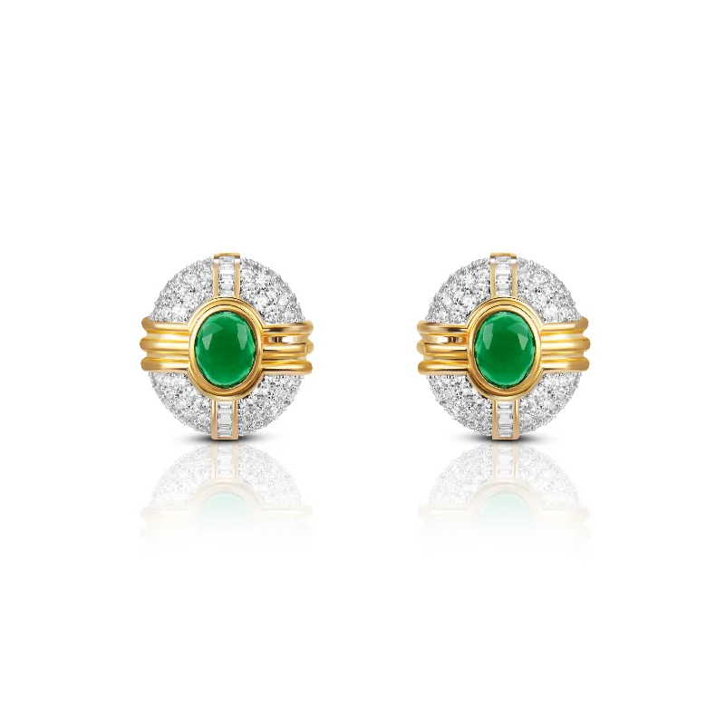 classic earrings for women-Nipura Emerald Duchess Maze Earrings