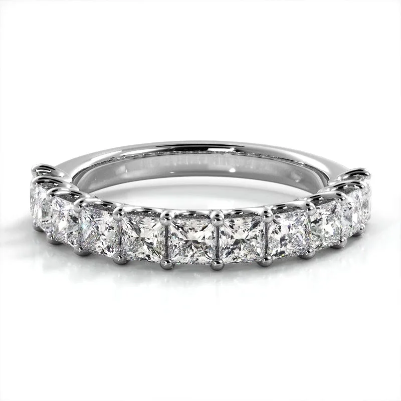 stackable rings for women-1.71 ct Princess Diamond Wedding Band