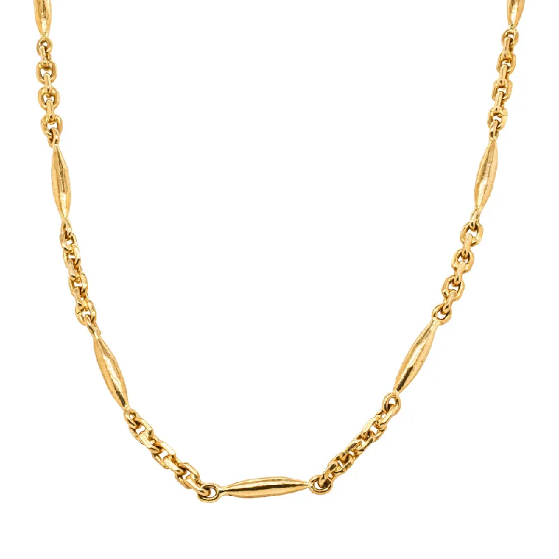 gold-plated necklaces for women-Deja Vu 23ct Yellow Gold Fancy Link Chain