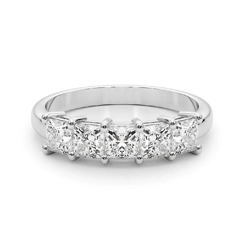 contemporary rings for women-Five Stone 2.0 ct. Princess Cut Diamond Wedding Ring