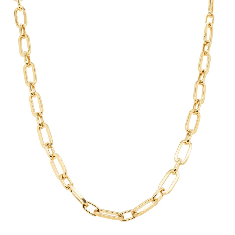 modern necklaces for women-9ct Yellow Gold Paperclip Link Necklace