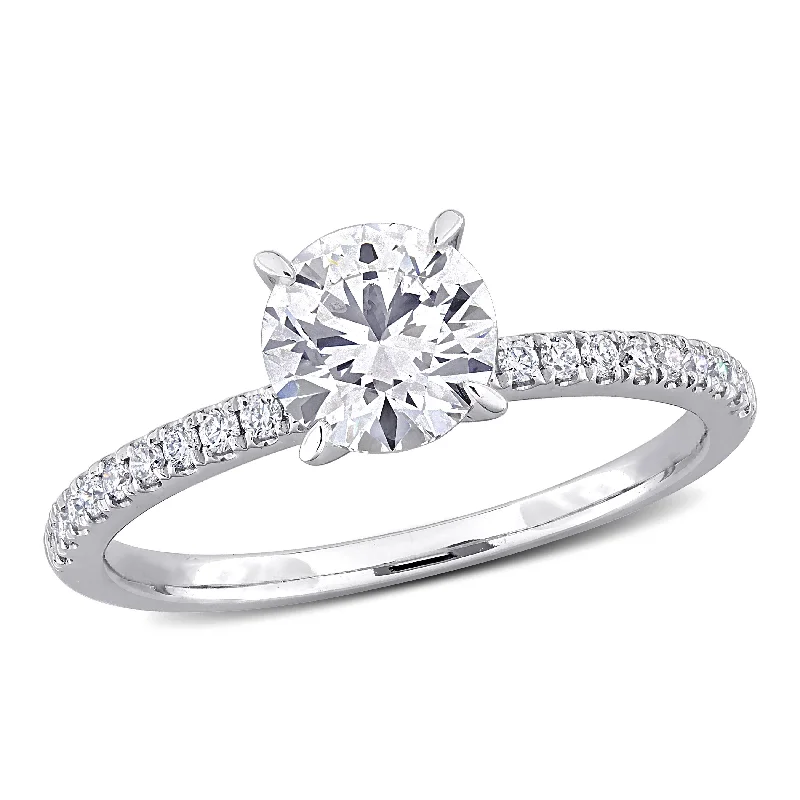 vintage-style engagement rings for women-Created Forever 1 1/6ct TW Lab-Grown Diamond Solitaire Engagement Ring in 14k White Gold