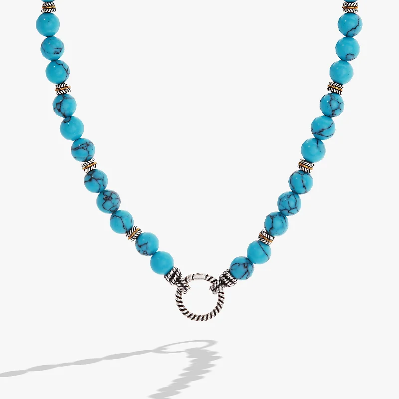 contemporary necklaces for women-Untamed Turquoise Beaded Necklace