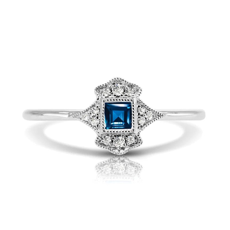 luxurious gold rings for women-Vintage Inspired 0.20 ct. Natural Blue Sapphire Ring