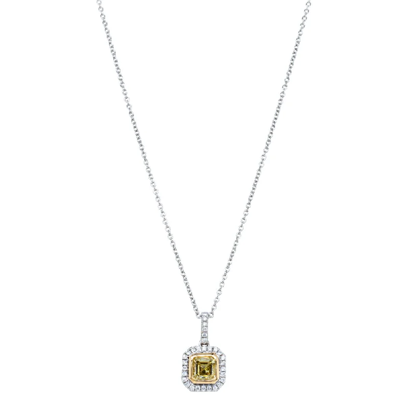 choker necklaces for women-18ct White Gold 1.20ct Yellow Diamond Isla Pendant