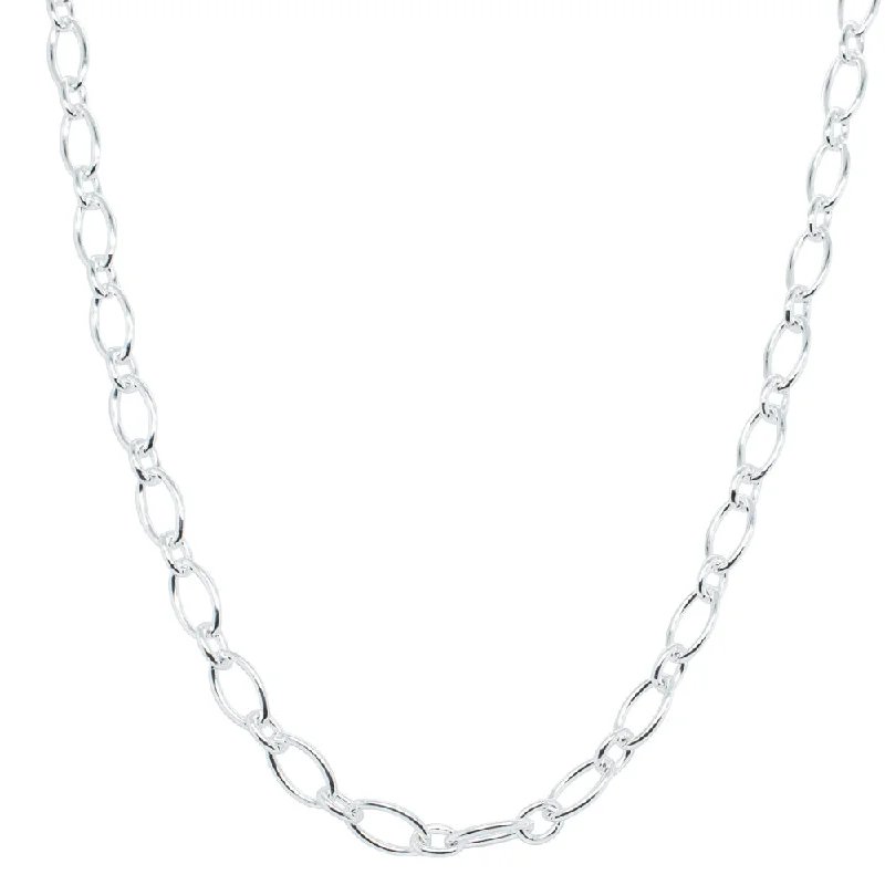 statement pendant necklaces for women-Sterling Silver Figaro Chain