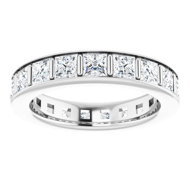 large diamond rings for women-3.42 ct. Princess Diamond Eternity Band