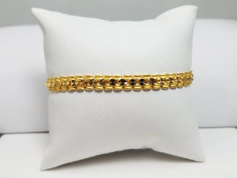 adjustable bangles for women-Sexy 7.25"- 8.25" Adjustable 22k Yellow Gold Fancy Link Bracelet