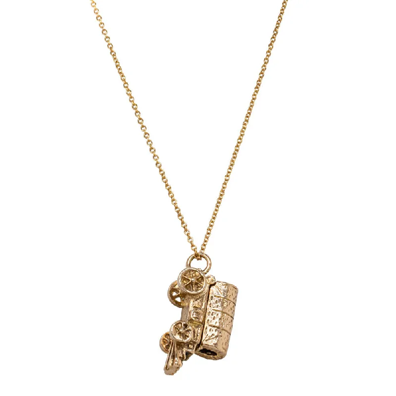 birthstone necklaces for women-Deja Vu 9ct Yellow Gold Wagon Necklace