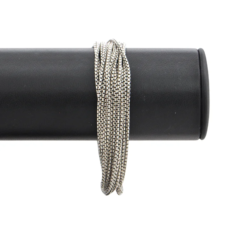 diamond bracelets for women-David Yurman 925 Sterling Silver Multi-Strand box chain Bracelet