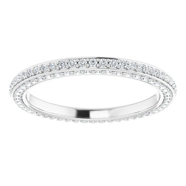 stylish rings for women-0.75 ct. Round Diamond 3 Sided Eternity Band