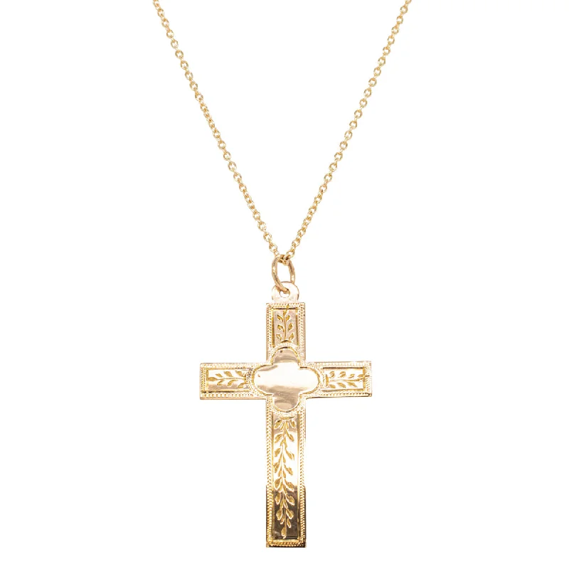 pearl necklaces for women-Vintage 8ct Yellow Gold Cross Pendant