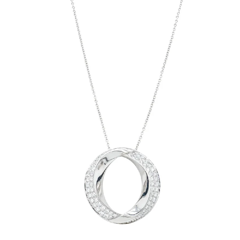 charm necklaces for women-Deja Vu 18ct White Gold 1.41ct Diamond Pendant