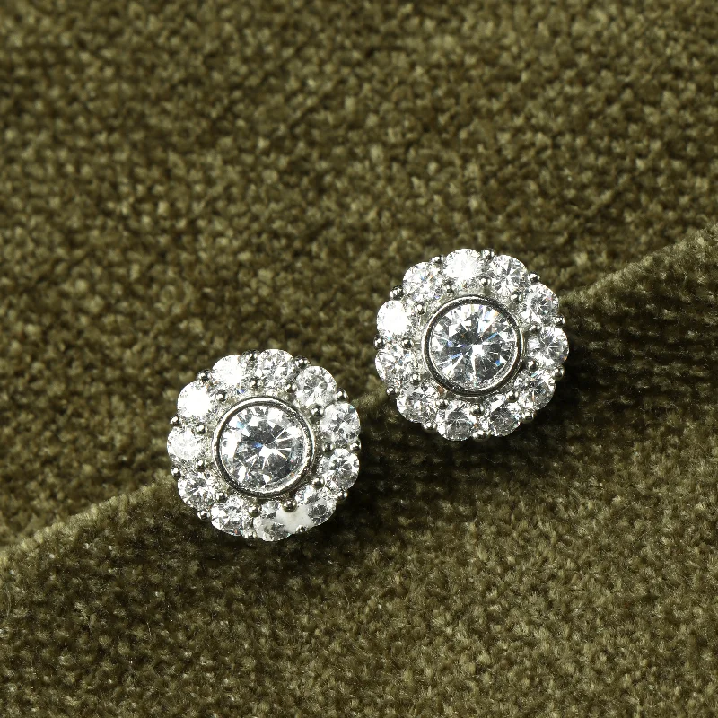 bridal earrings for women-Nipura Zircon Diana Stud Earrings