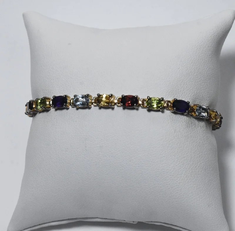 elegant bangles for weddings-Ross-Simons - Sterling Silver Multi Gemstone Bracelet