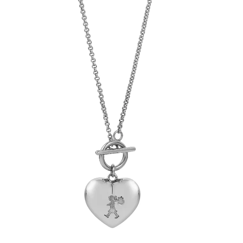 adjustable necklaces for women-Karen Walker x Walker & Hall Runaway Heart Fob Necklace - Sterling Silver