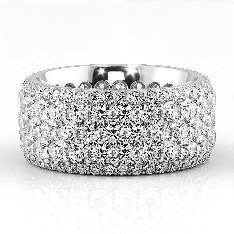 elegant wedding rings for women-5.59 ct. Round Diamond Eternity Wedding Band