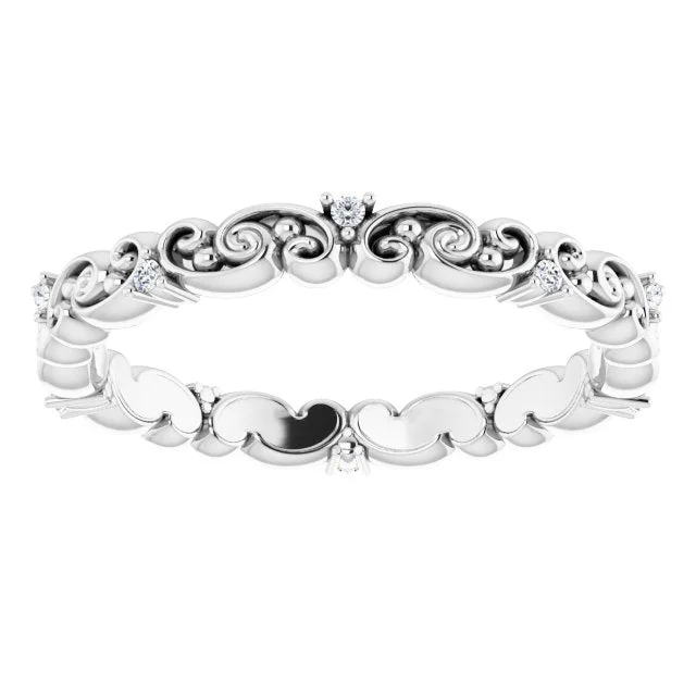 contemporary engagement rings for women-Art Deco Style Stackable Diamond Eternity Band