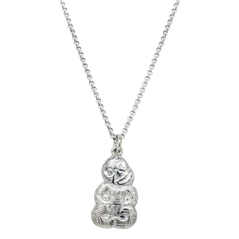 gemstone pendant necklaces for women-Vintage Sterling Silver Tiki Pendant