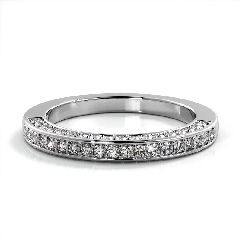 unique rings for women-0.34 ct. Round Diamond Wedding band