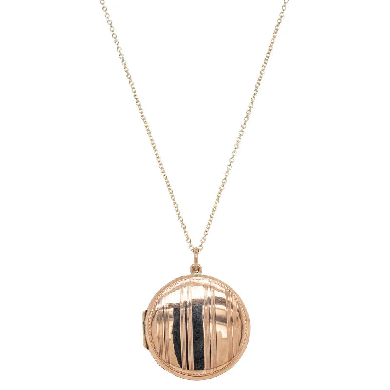 delicate necklaces for women-Vintage 9ct Rose Gold Round Locket