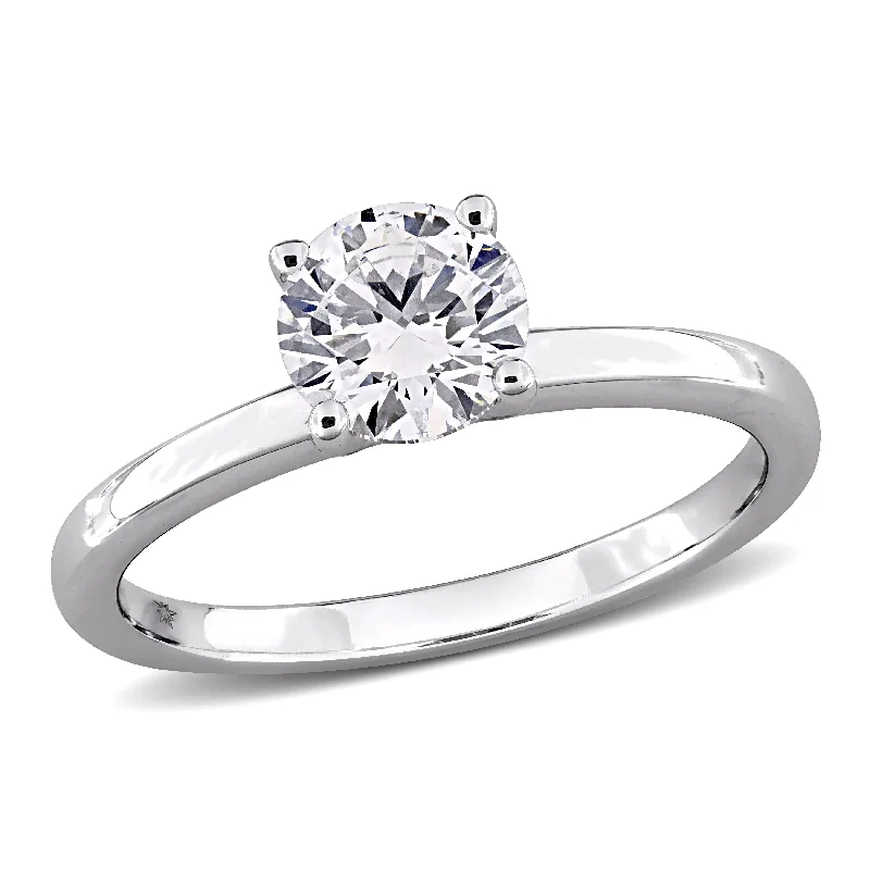 modern engagement rings for women-Created Forever 1ct TW Lab-Grown Diamond Solitaire Engagement Ring in 10k White Gold